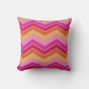 Moderne farbenfrohe Zigzag Zickzack Muster Girl Kissen