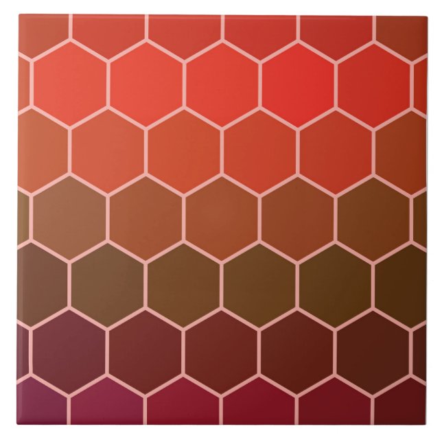 Moderne farbige 3D-Kuben oder Hexagons-Muster Fliese (Vorderseite)