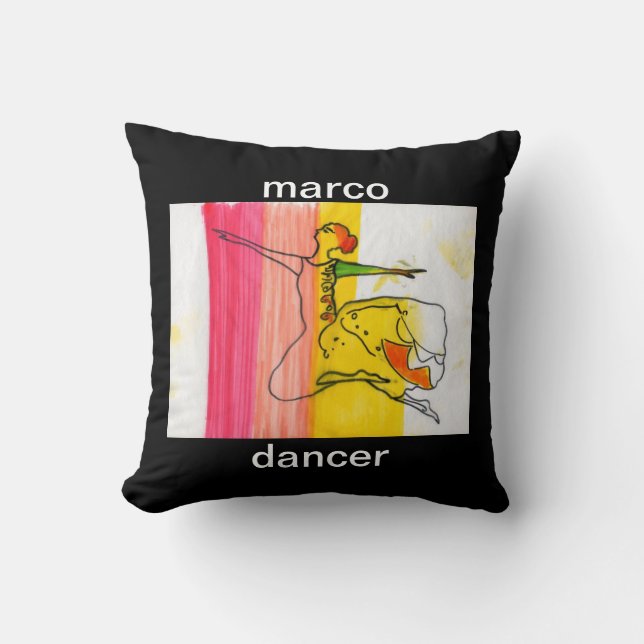 Moderne farbige Aquarellfarbe Ballerina Geometric Kissen (Vorderseite)