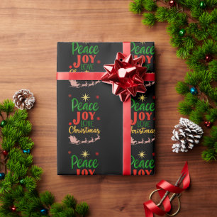 Moderne Farbige Frieden Freude Liebe Weihnachten T Geschenkpapier