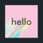 Moderne farbige Gradienten rosa Hallo Typografie Quadratische Visitenkarte<br><div class="desc">Moderne farbige Gradienten rosa Hallo Typografie</div>