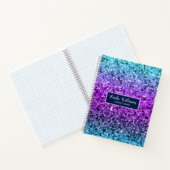 Moderne farbige Imitate Glitzer Pattern Notizbuch (Innenseite)