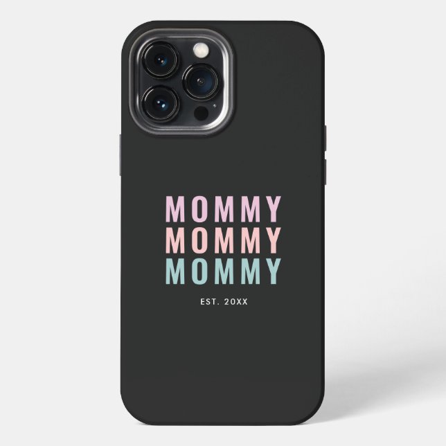 Moderne Farbige Mutti Text iPhone 13 Pro Max Hülle (Rückseite)
