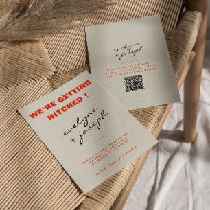 Moderne Farbige Retro-Spaß-Funky-QR-Code-Hochzeit Einladung