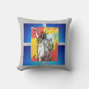 Moderne farbige Wasserfarbe Lady Freiheit Geometri Kissen