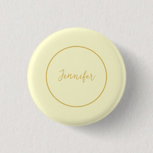 Moderne Farbkalligraphie aus Gold und Creme Schlic Button