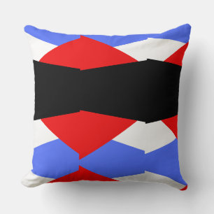 Moderne Farbkombination Rot & Blau & Schwarz & Wei Kissen