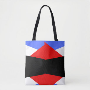 Moderne Farbkombination Rot & Blau & Schwarz & Wei Tasche