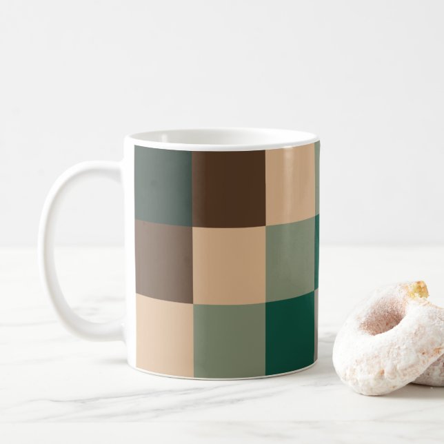 Moderne Farbkontrollen Schachbrett Kaffeetasse (Mit Donut)