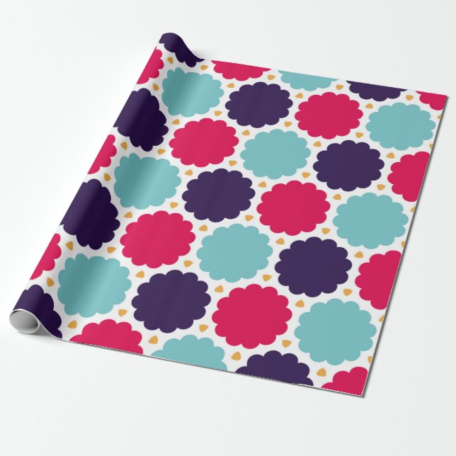  moderne, farblose Geometrie-Wolkenmuster,  Geschenkpapier (Ungerollt)