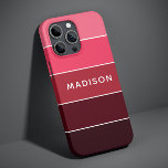 Moderne Farbpinken - Personalisierter Name Case-Mate iPhone Hülle<br><div class="desc">Dieses farbenfrohe und moderne Design weist ein Farbblockmuster in Rosa und Pflaume auf,  mit Ihrem personalisierten Namen #iphone #Hüllen #iphonecases #electronics</div>