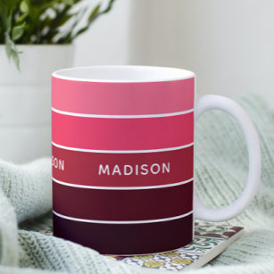 Moderne Farbpinken - Personalisierter Name Kaffeetasse
