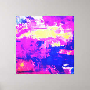 Moderne Farbtöne Abstrakt Blaues Lila Wasser Leinwanddruck