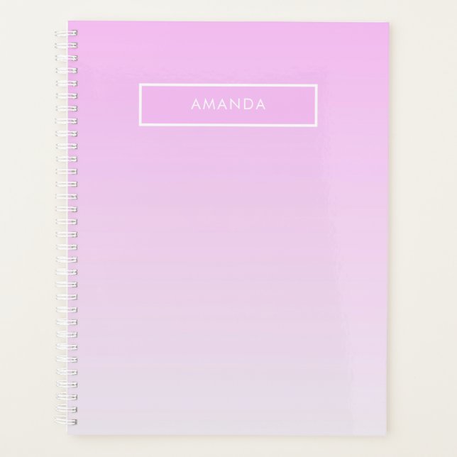 Moderne Farbverläufe rosa Minimalistisch personali Planer (Vorderseite)
