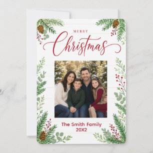 Moderne Farmhouse Frohe Weihnachten Familienfoto