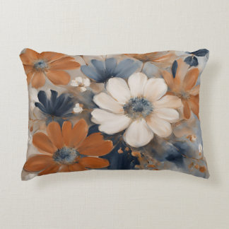 Moderne Farmhouse Navy Blau Gebranntes Orange Flor Dekokissen