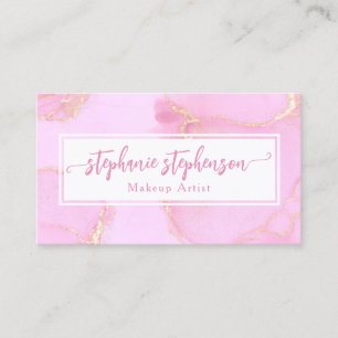 Moderne Fashion-Stylistin mit rosa Glitter-Wasserf Visitenkarte