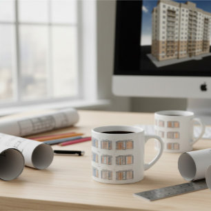 Moderne Fassadengestaltung im Architectural Design Espressotasse