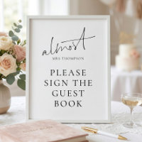 Moderne Fast-Frau-Schild Gastbuch Brautparty
