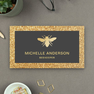 Moderne Faux Gold Glitter Honigbiene Imker Visitenkarte