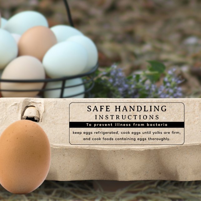 Moderne FDA Eierkarton - sichere Handhabung Gummistempel (Modern FDA Egg Carton Safe Handling Instructions rubber stamp)
