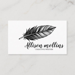Moderne Feder-Logo für kreative Schriftsteller Visitenkarte