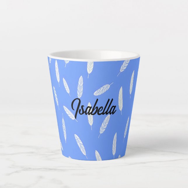 Moderne Federn Luxus Boho Kollektion Milchtasse (Vorderseite)