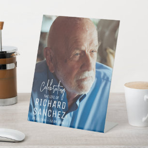 Moderne Feier des Lebens Foto Trauer Gedenkfeier Sockelschild