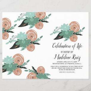 Moderne Feier des Lebens Handgezeichnete Blumen  Flyer