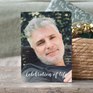 Moderne Feier des Lebens mit Foto Trauerfeier Postkarte