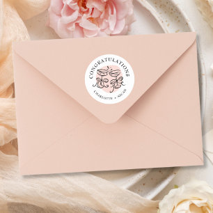 Moderne Feier-Doodle Runder Aufkleber