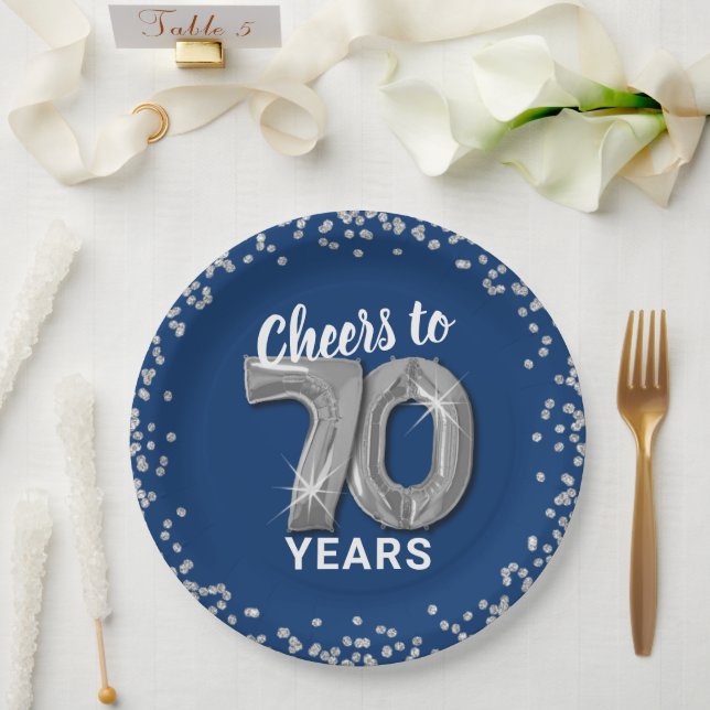 Moderne Feiern bis 70 Jahre Geburtstag Pappteller (Hochzeit)