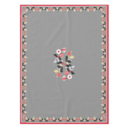 Moderne Feiertage Rot Gold & Silber Ornamente Grau Tischdecke