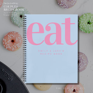 Moderne, feine blaue Paare Verlobung Rezept Notizbuch