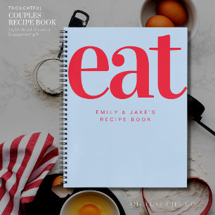 Moderne, feine blaue Paare Verlobung Rezept Notizbuch