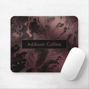 Moderne, feine Rose Gold und schwarzer Marmorname Mousepad