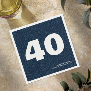 Moderne, feine Typografie 40. Geburtstagsgeburt Pa Serviette