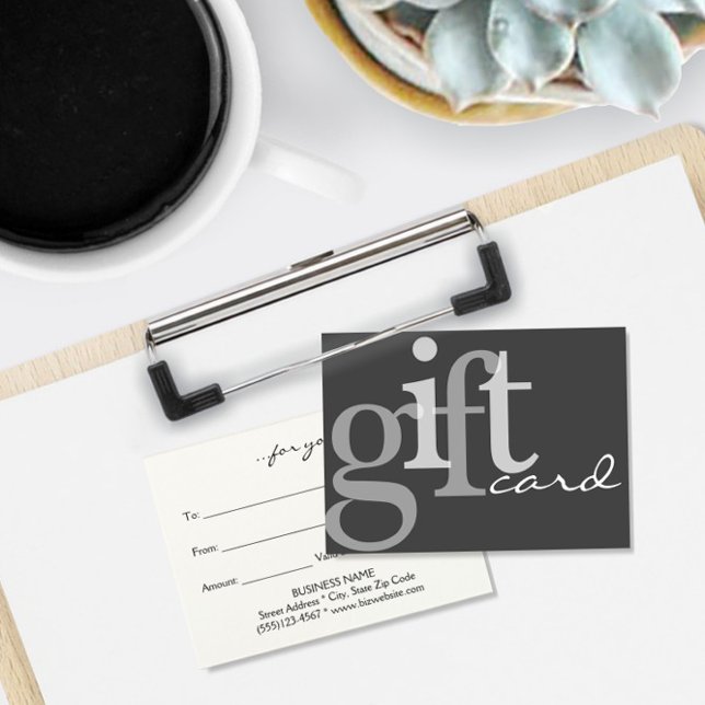 Moderne, feine Typografie Grau-Geschenkkarte (Von Creator hochgeladen)