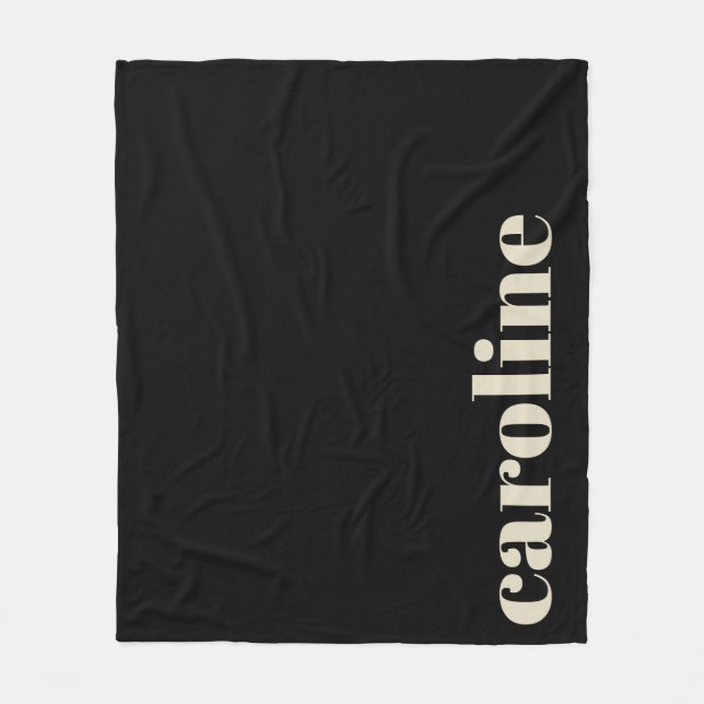 Moderne, feine Typografie Mit Monogramm Name Fleecedecke (Vorderseite)