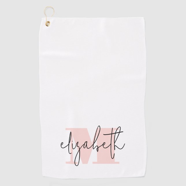 Moderne feminine Monogram kundenspezifisch Golfhandtuch (Vorderseite)