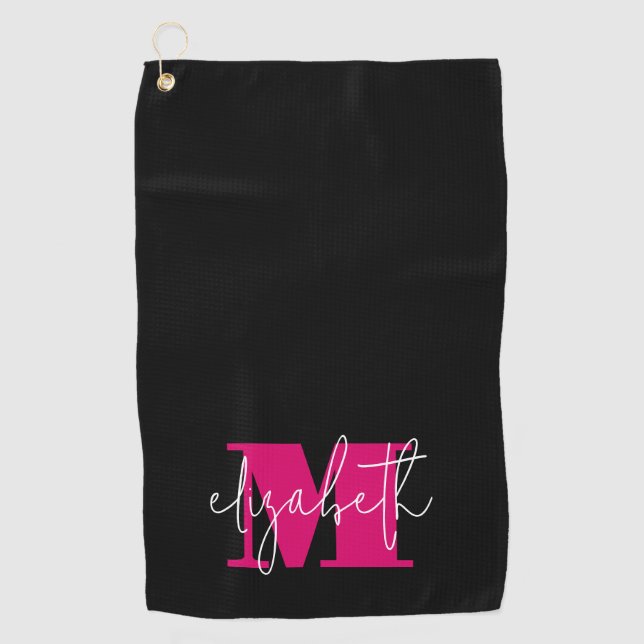 Moderne feminine Monogram kundenspezifisch Golfhandtuch (Vorderseite)