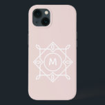 Moderne Feminine-Monogramm-Rahmen Pastellfarben Ro Case-Mate iPhone Hülle<br><div class="desc">Modernes,  feminines Monogramm-Design mit geometrischem Rahmen und Ihrer ersten Wahl in einem minimalen Schriftart. Das Monogramm für den Namen kann von Ihnen leicht personalisiert werden. Die Standardfarbe dieses eleganten Monogramm-Designs ist ein weiches,  rosa und weißes Rosa. Alle Farben können im Designwerkzeug geändert werden.</div>