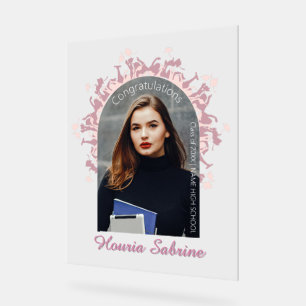 Moderne feminine rosa Abschluss-Silhouette Rahmen Acrylschild