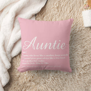 Moderne feminine rosa beste Tante Tante Definition Kissen