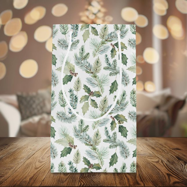 Moderne Ferien Wasserfarbenwelt Weihnachten Kleine Geschenktüte (Von Creator hochgeladen)