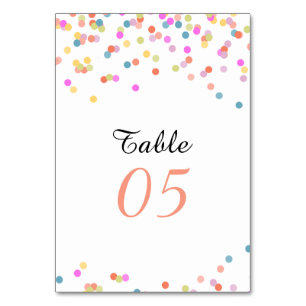 Moderne Festivals Confetti Wedding Tischnummer
