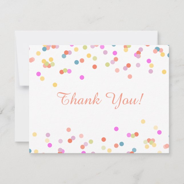 Moderne Festivals Confetti Wedding Vielen Dank Kar Dankeskarte (Vorderseite)