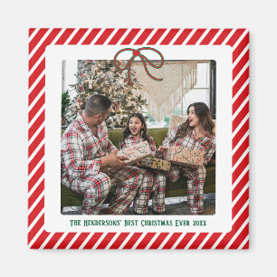 Moderne Festliche Familienfoto Weihnachten Magnet