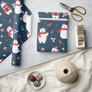Moderne Festtage Winterpolarbären Geschenkpapier