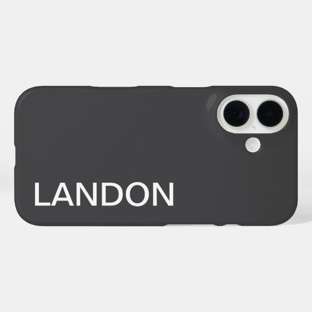 Moderne, fett bearbeitbare Bezeichnung, Firma oder iPhone 16 Hülle (Rückseite (Horizontal))